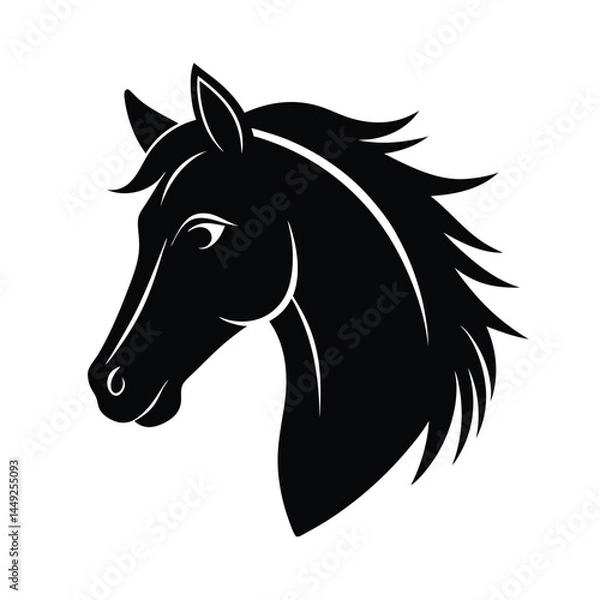 Obraz Horse Head Silhouette Side Profile View