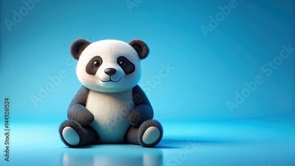 Fototapeta panda on blue background