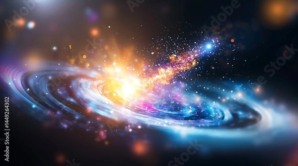 Fototapeta Vibrant Spiral Galaxy Abstract Space Art