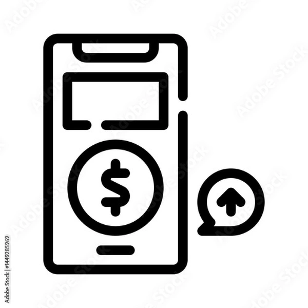 Fototapeta digital payment line icon