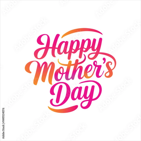 Obraz Mothers day typography with gradient vector illustration