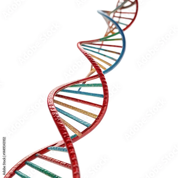Fototapeta dna strand on white background