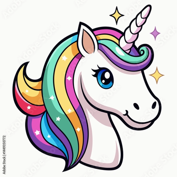 Obraz unicorn head with a glittering horn