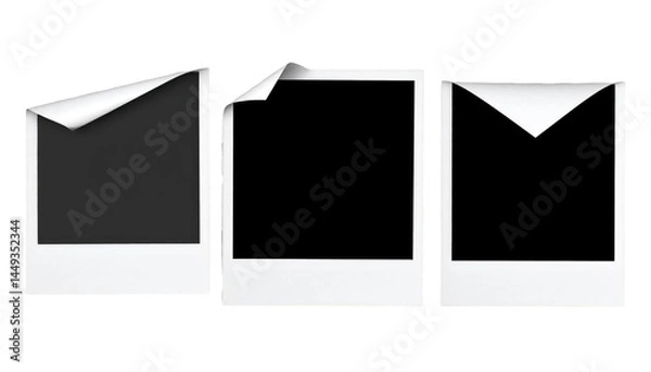 Obraz Blank Photo Frames with Curled Edges for Customization and Design