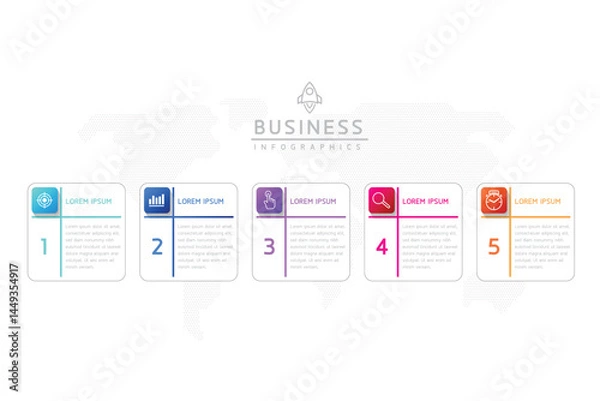 Obraz Vector business Presentation Connecting Steps Infographic Template