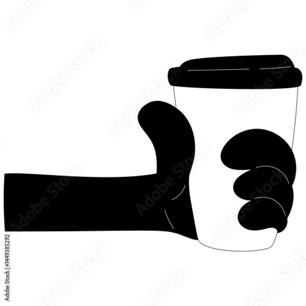 Obraz  Hand with coffee cup Illustration