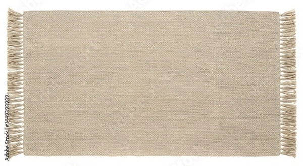 Fototapeta Beige rectangular rug with fringe
