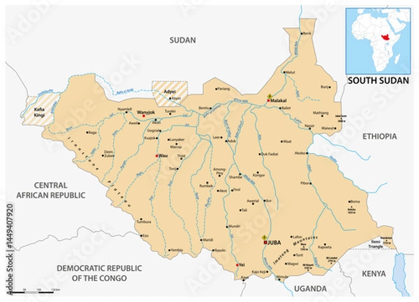 Obraz vector map of south sudan republic