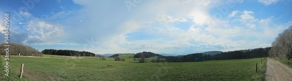 Obraz Spring hike through the beautiful Rhoen mountains around the Wasserkuppe - Hesse - Germany