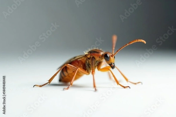 Fototapeta Close-up of single insect on pure white backdrop, science, bug, fauna