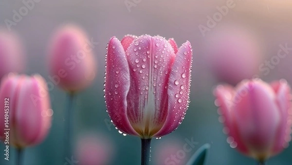 Obraz pink tulip closeup