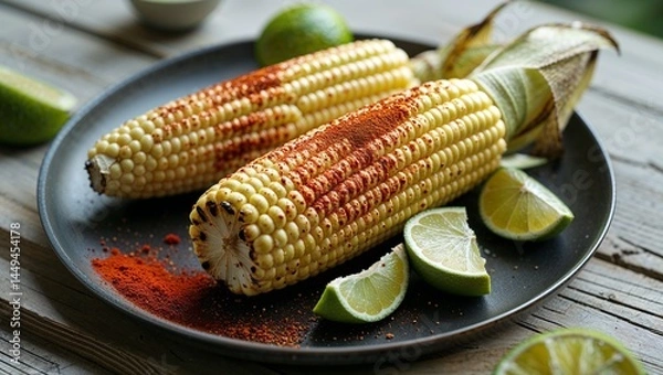 Obraz grilled corn with vegetables