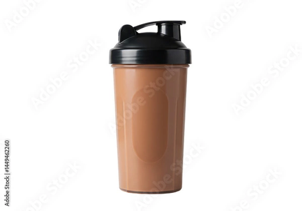 Obraz Chocolate protein shake in a blacklidded shaker cup