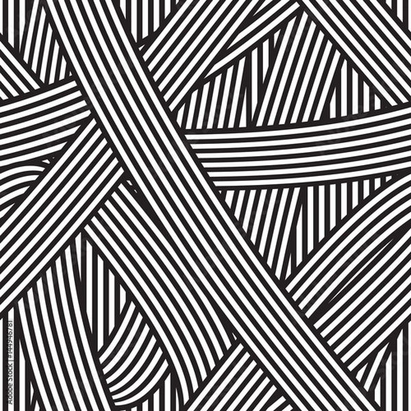 Obraz Seamless abstract background. Black and white stripes