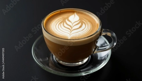 Fototapeta Top view and side view shots of various coffee cups on different surfaces with natural lighting
