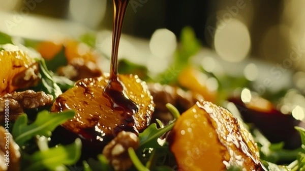 Fototapeta Scrumptious Orange Salad with Walnuts: A Culinary Delight
