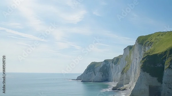 Fototapeta Coastal Cliffs and Ocean Views: A Majestic Seascape Painting