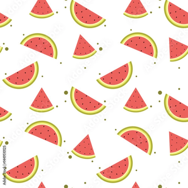Fototapeta summer pattern. watermelon seamless pattern
