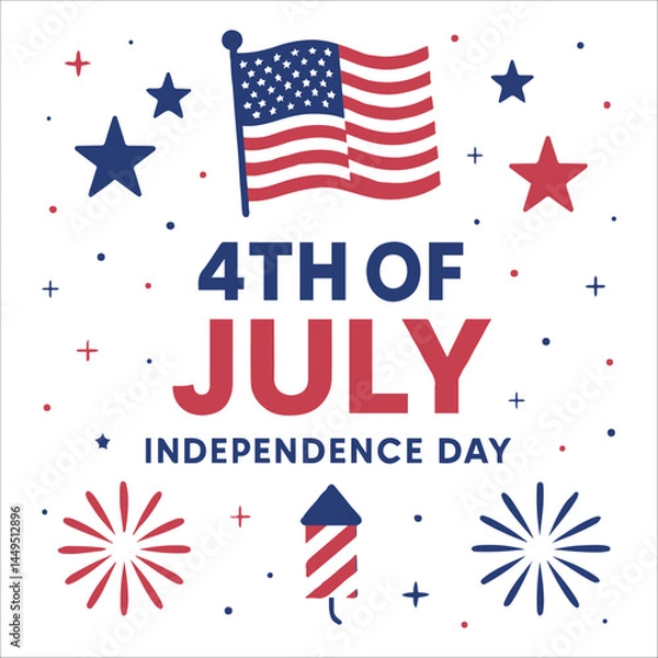 Fototapeta 4th of july design.