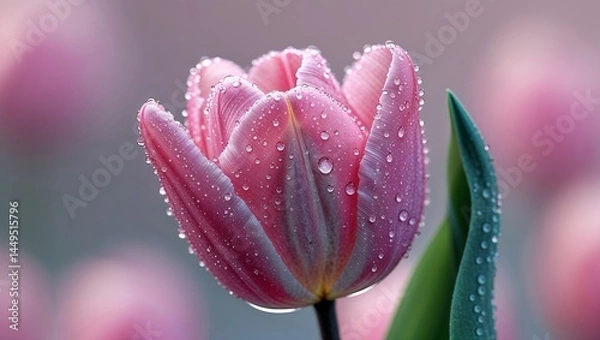 Obraz pink tulip closeup