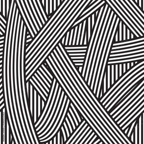 Obraz Seamless abstract background. Black and white stripes