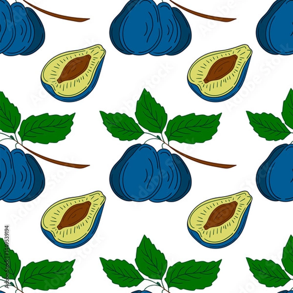 Fototapeta Pattern for textile or kitchen in hand draw style. Seamless pattern