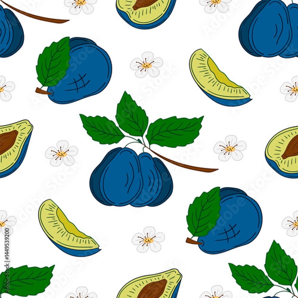 Fototapeta Pattern for textile or kitchen in hand draw style. Seamless pattern