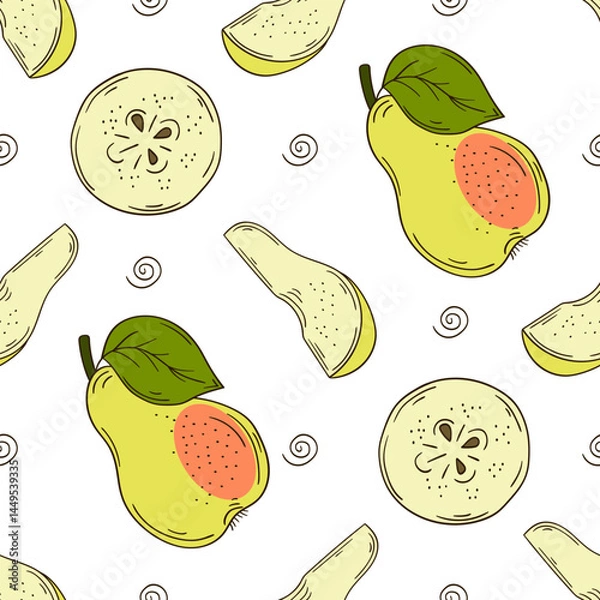 Fototapeta Pattern for textile or kitchen in hand draw style. Seamless pattern