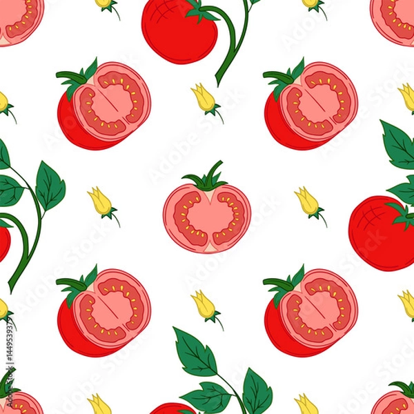 Fototapeta Pattern for textile or kitchen in hand draw style. Seamless pattern