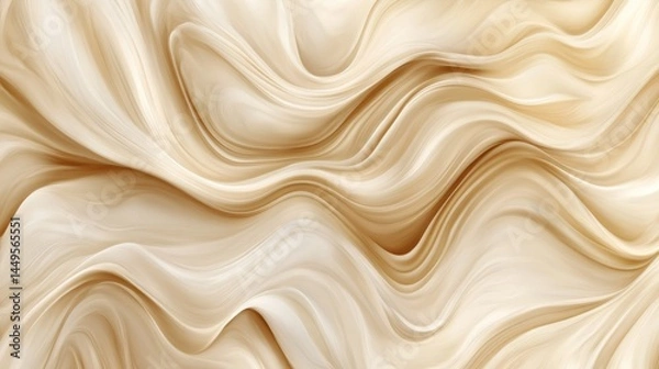 Fototapeta Abstract texture featuring soft, flowing curves in warm beige tones, evoking a sense of calm and natural beauty.