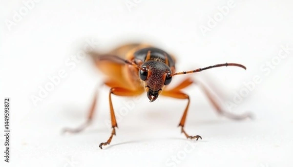 Fototapeta Close-up of a single insect on pure white background, high-resolution, arthropod