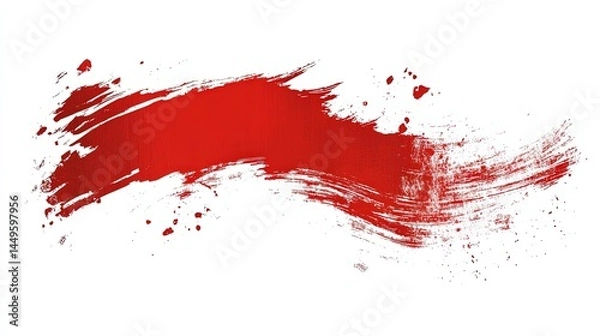 Fototapeta Grunge shaped brushed flag of Indonesia, isolated on white background, in style of vector. 