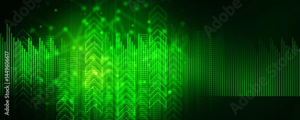 Fototapeta 2d illustration Abstract futuristic electronic circuit technology background
