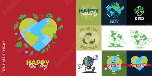 Obraz earth day design promotion banner bundle pack