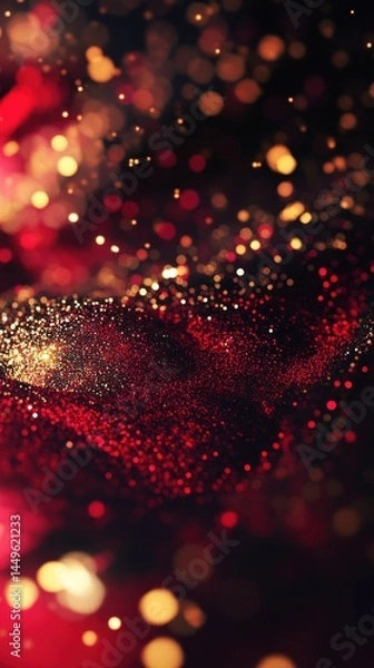 Fototapeta Red and gold sparkling abstract background