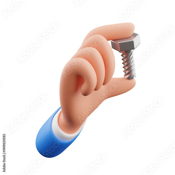 Obraz 3d illustration illustration of hand holding a bolt