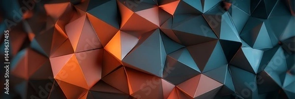 Fototapeta Elevate your phone with stunning 3D triangle patterns! Vibrant, abstract, and modern designs perfect for a unique wallpaper. HD, minimalist, and eye-catching