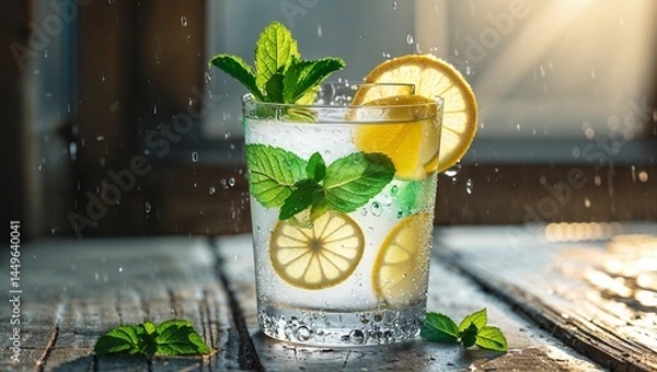 Obraz mojito cocktail on wood