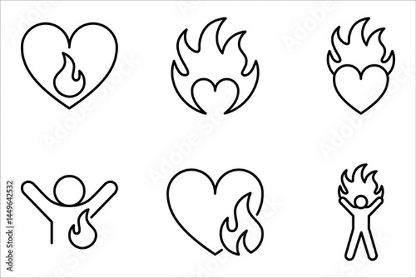 Fototapeta passion icon set. isolated black simple line element from ethics concept, vector illustration on white background