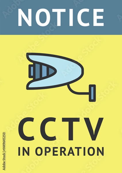 Fototapeta CCTV sticker, video surveillance poster, security camera banner, vector illustration