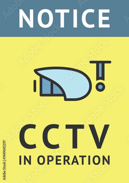 Fototapeta CCTV sticker, video surveillance poster, security camera banner, vector illustration