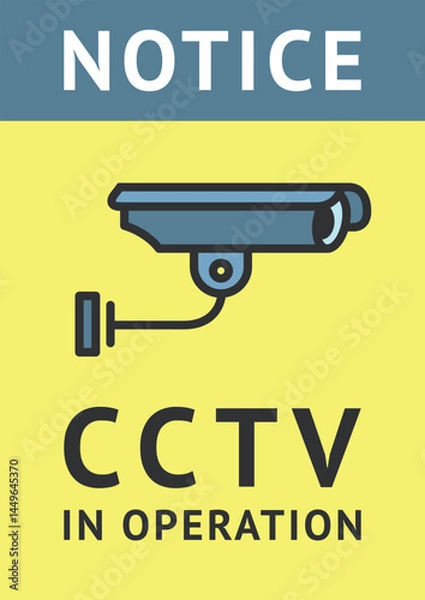 Fototapeta CCTV sticker, video surveillance poster, security camera banner, vector illustration