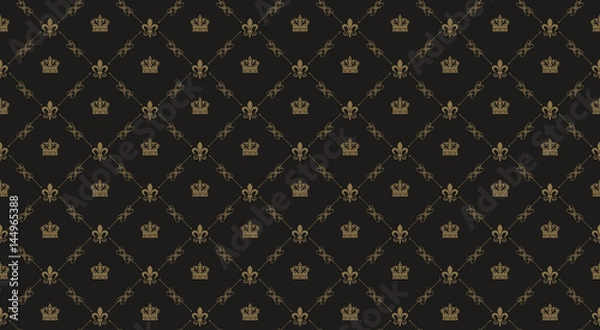 Obraz Interior design. Black royal background pattern