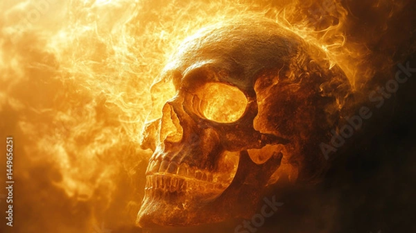 Fototapeta skull in the fire