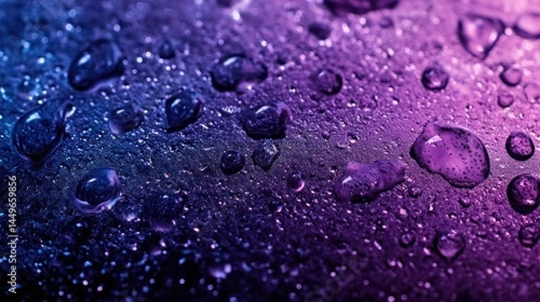 Obraz Purple blue water drops surface texture background design