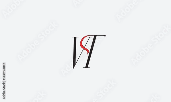 Obraz VT, TV , T ,V, Abstract Letters Logo Monogram	