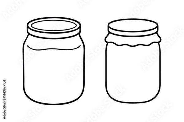 Fototapeta Jam jar outline  vector bundle  illustration, Jam jar Line art