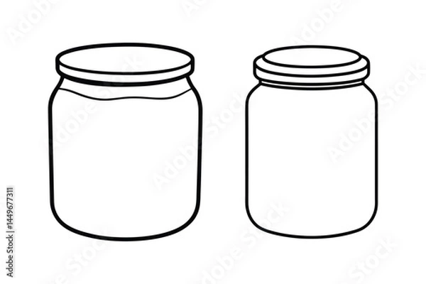 Fototapeta Jam jar outline  vector bundle  illustration, Jam jar Line art