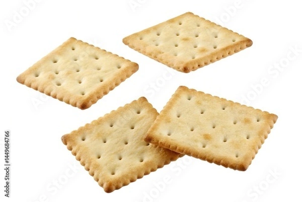 Fototapeta Square Crackers on White Background