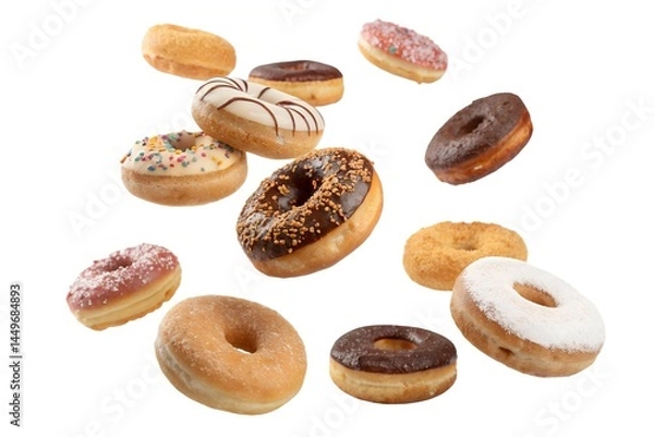 Fototapeta Assorted Donuts with Colorful and Chocolate Toppings
